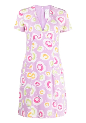 CHANEL Pre-Owned abstract-print silk minidress - Purple