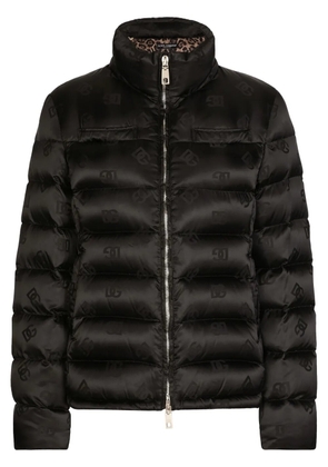 Dolce & Gabbana DNA monogram-jacquard puffer jacket - Black