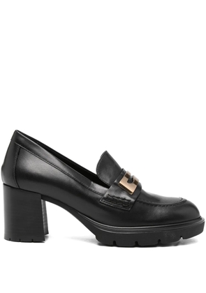 MELLUSO 50mm plaque-detail loafers - Black