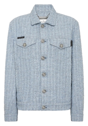 Philipp Plein tweed cropped jacket - Blue