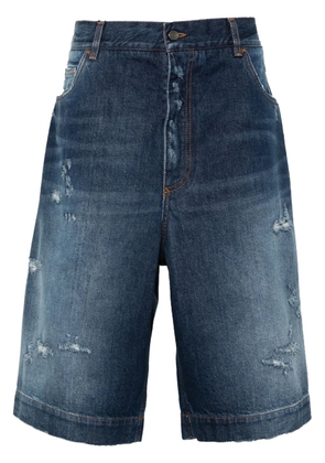 Dolce & Gabbana logo-plaque denim shorts - Blue