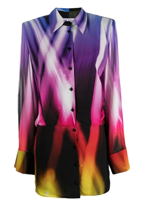The Attico abstract-print shirtdress - Purple