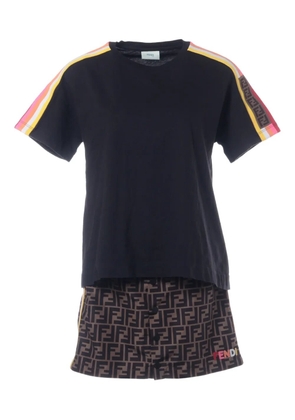 Fendi Pre-Owned 2021 striped Zucca skirt set - Black