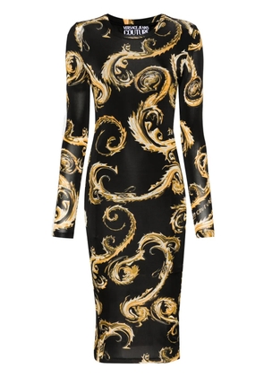 Versace Jeans Couture Chromo Couture-print midi dress - Black