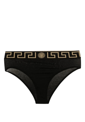 Versace Greca-detail jersey thong - Black