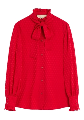 Valentino Garavani Cour de Coeur-print silk shirt - Red