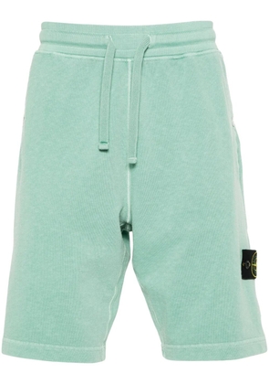 Stone Island Compass-appliqué track shorts - Green
