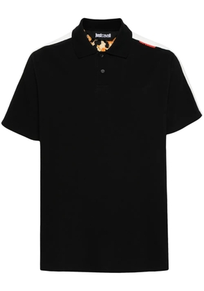 Just Cavalli logo-lettering polo shirt - Black