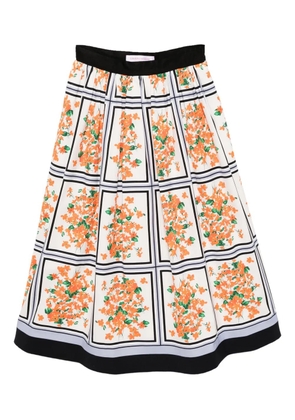 Carolina Herrera floral-print midi skirt - White
