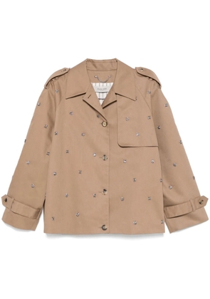Golden Goose sequin-embellished cropped trench coat - Brown
