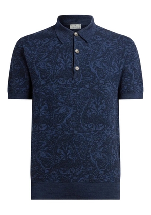 ETRO paisley-jacquard polo shirt - Blue