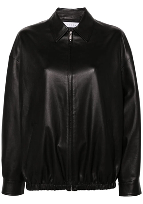 Liska zip-up leather jacket - Black