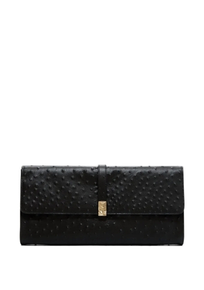 LouLou de Saison MOHINI ostrich-effect leather clutch bag - Black