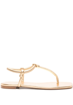 Gianvito Rossi Juno thong leather sandals - Gold