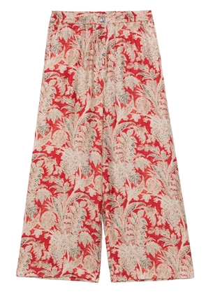 Pierre-Louis Mascia Aloe silk palazzo trousers - Red