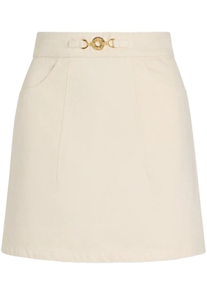 Patou A-line denim mini skirt - Neutrals