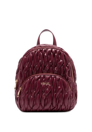 LIU JO quilted logo backpack - Red