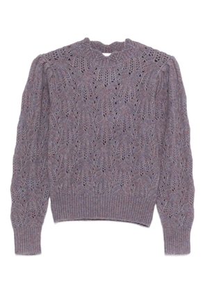 MARANT ÉTOILE puff-sleeve open-knit sweater - Purple