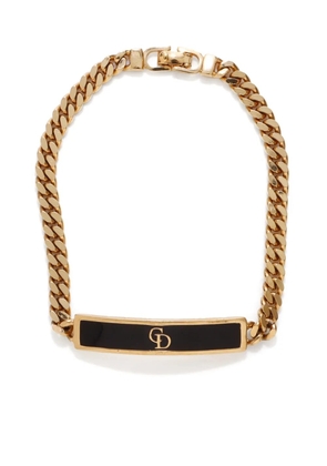 Christian Dior Pre-Owned logo-plaque chain bracelet - Gold