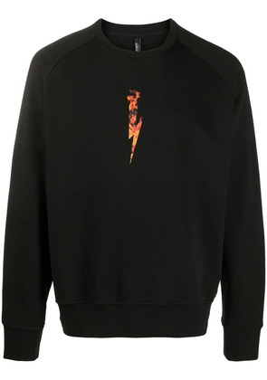 Neil Barrett flames logo print sweatshirt - Black