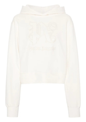 Palm Angels Monogram Statement cotton hoodie - White