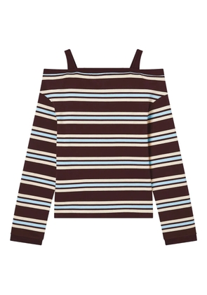 b+ab striped off-shoulder top - Blue