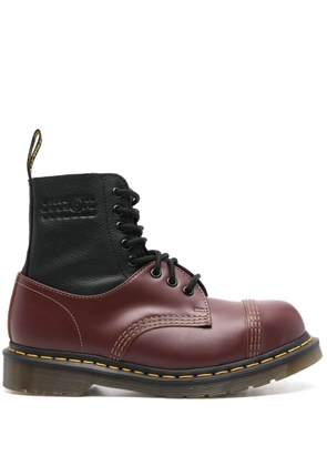 MM6 Maison Margiela colourblock combat boots - Red