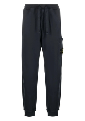 Stone Island Compass-badge cotton track pants - Blue