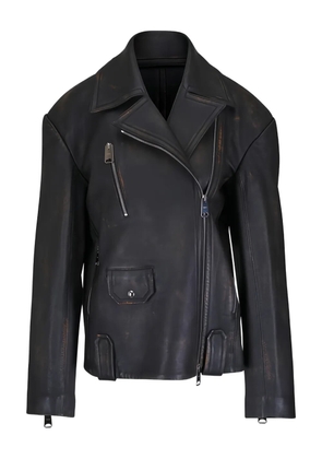 KHAITE Catalina zip calf leather jacket - Black