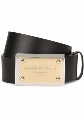 Dolce & Gabbana logo-buckle leather belt - Black
