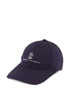 Brunello Cucinelli logo-print baseball cap - Blue