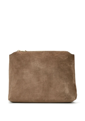 KHAITE medium Lina suede cross body bag - Neutrals