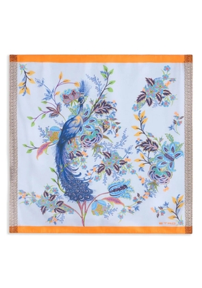 ETRO peacock-print pocket square - White