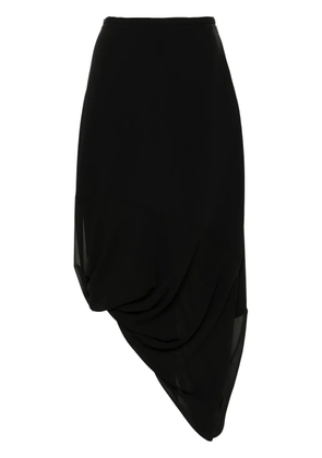 MM6 Maison Margiela asymmetric draped midi skirt - Black