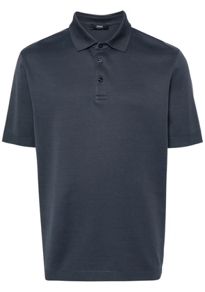Herno knitted cotton polo shirt - Blue