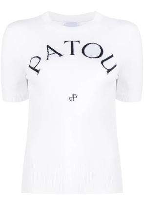 Patou logo-jacquard knitted top - White