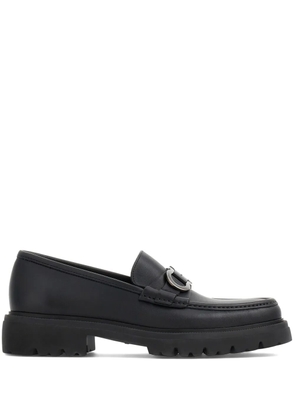 Ferragamo Gancini-buckle leather loafers - Black