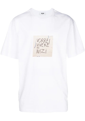 MSGM print T-shirt - White