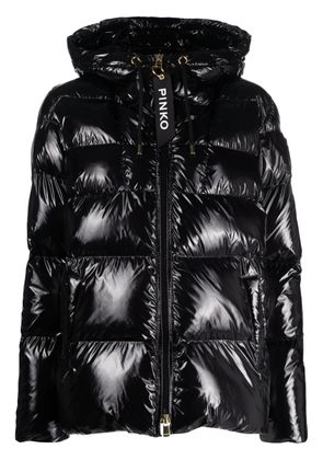 PINKO quilted hooded puffer jacket - Black