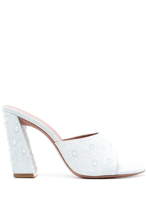 Amina Muaddi 95mm Brigitte Clear Crystal sandals - Blue