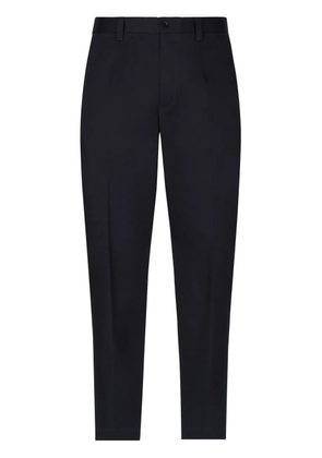 Dolce & Gabbana logo-tag cotton-blend tapered trousers - Blue