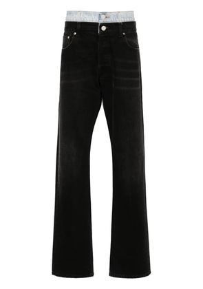 VTMNTS layered-effect cotton jeans - Black