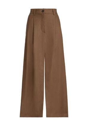 Brunello Cucinelli Monili-detail linen midi skirt - Brown
