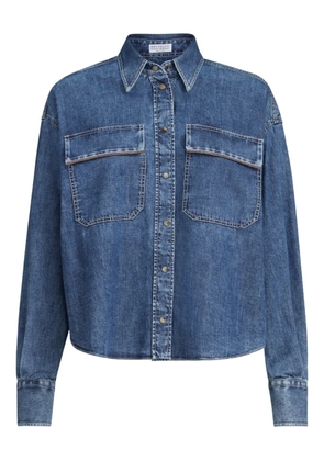 Brunello Cucinelli flap-pockets overshirt - Blue