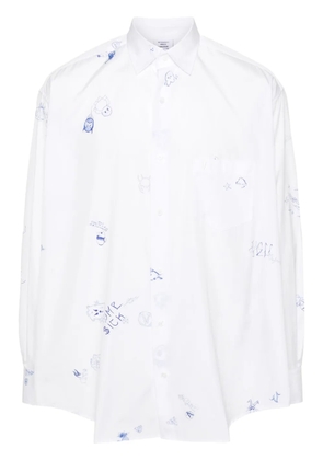 VETEMENTS graphic-print cotton shirt - White
