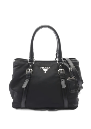 Prada Pre-Owned 2000s leather trim tote bag - Black