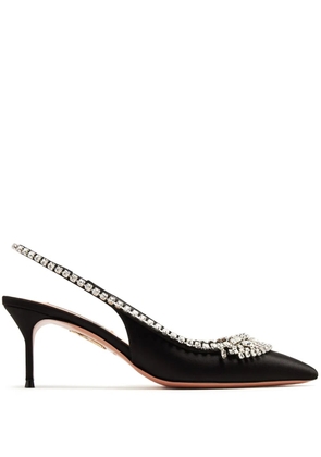Aquazzura 65mm crystal-embellished pumps - Black
