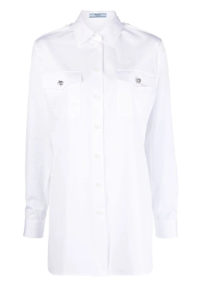 Prada crystal-button cotton shirt - White