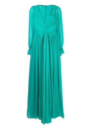 Alberta Ferretti silk ruched-detail maxi dress - Green