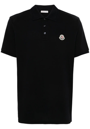 Moncler logo-appliqué piqué polo shirt - Blue